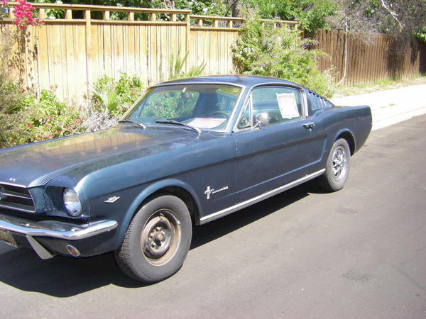 Blue 65 Mustang Fastback