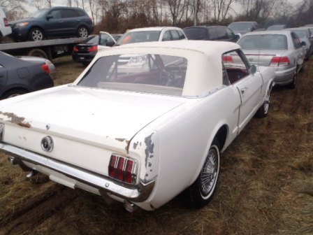 Flood Car - White '65 Ford Mustang Pony Convertible