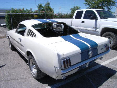 White Blue '66 Fastback Ford Mustang
