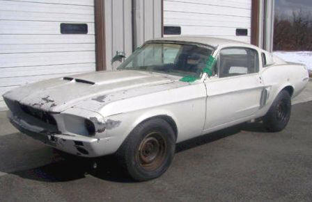 White '67 Fastback Mustang Shelby GT500KR