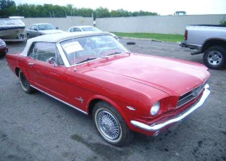 Red Ford 65 Pony Convertible Mustang 289