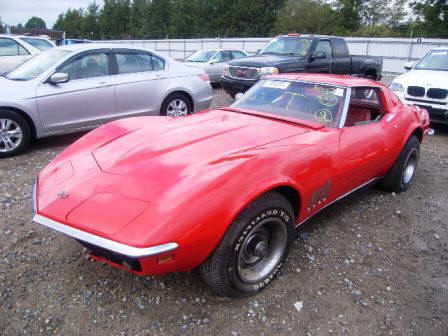 Red '69 Corvette Coupe C3 Salvage Flood Car