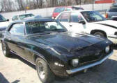 Black 1969 Chevrolet Camaro 307 Engine